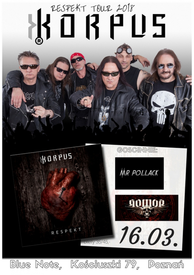 Korpus zagra na scenie Blue Note w Poznaniu 16 marca. goście Gomor i Mr.Pollack.