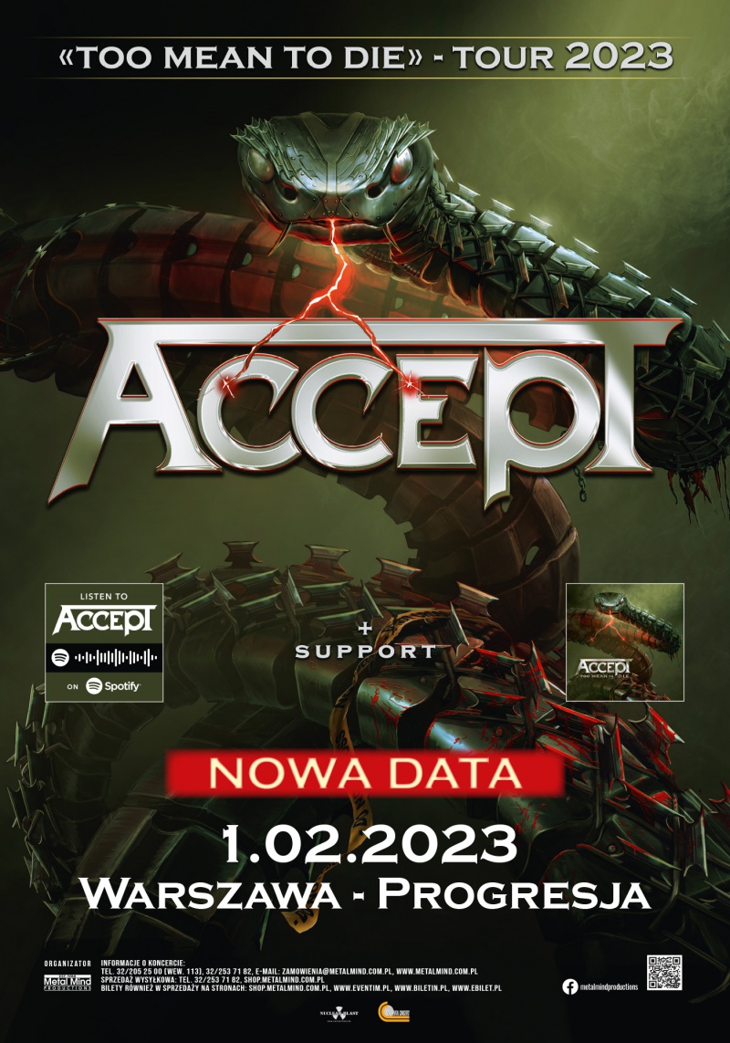 Nowa data koncertu Accept w Polsce!