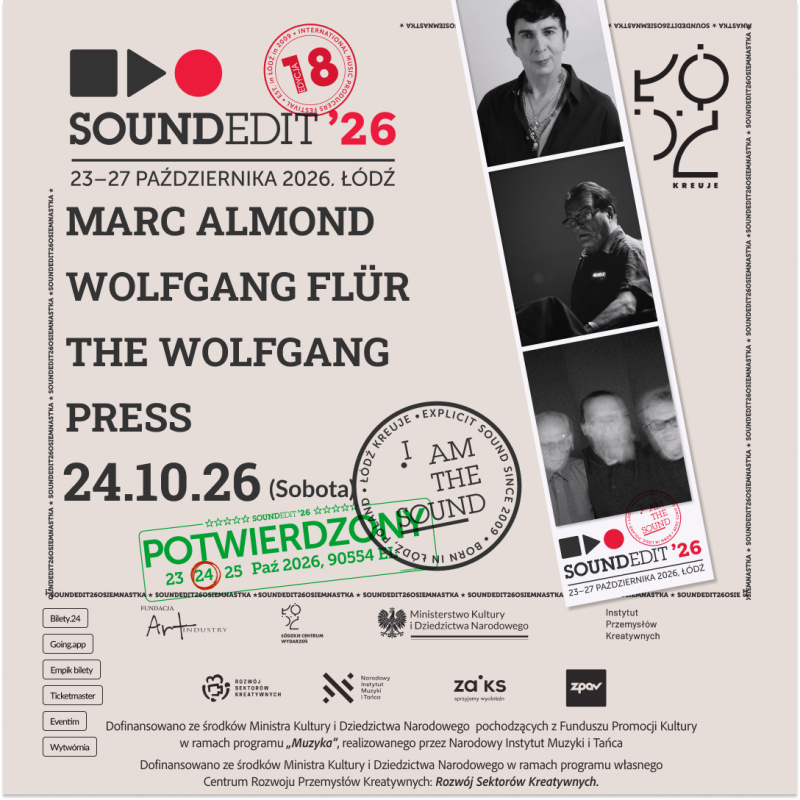 Soundedit 2026 ogłasza sobotnie koncerty !