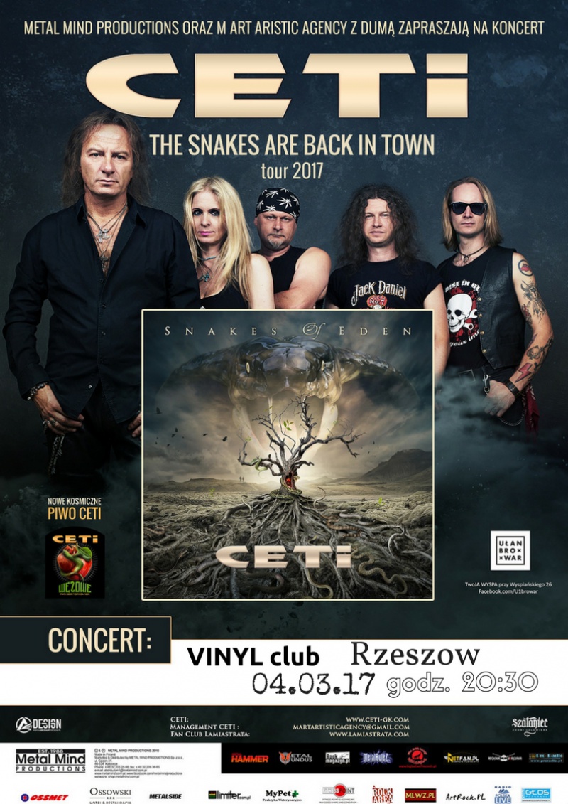 SNAKES ARE BACK IN TOWN - CETI w Lublinie i Rzeszowie 3 i 4 marca