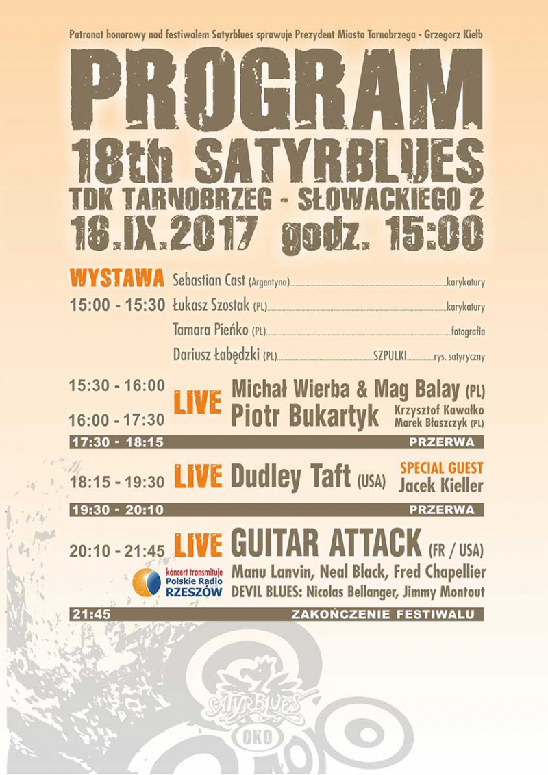 Satyrblues 2017 - rozkład jazdy